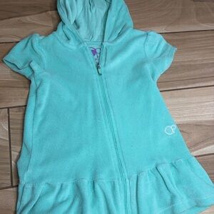 Toddler 2T Aqua Hooded Zip-Up swim cover